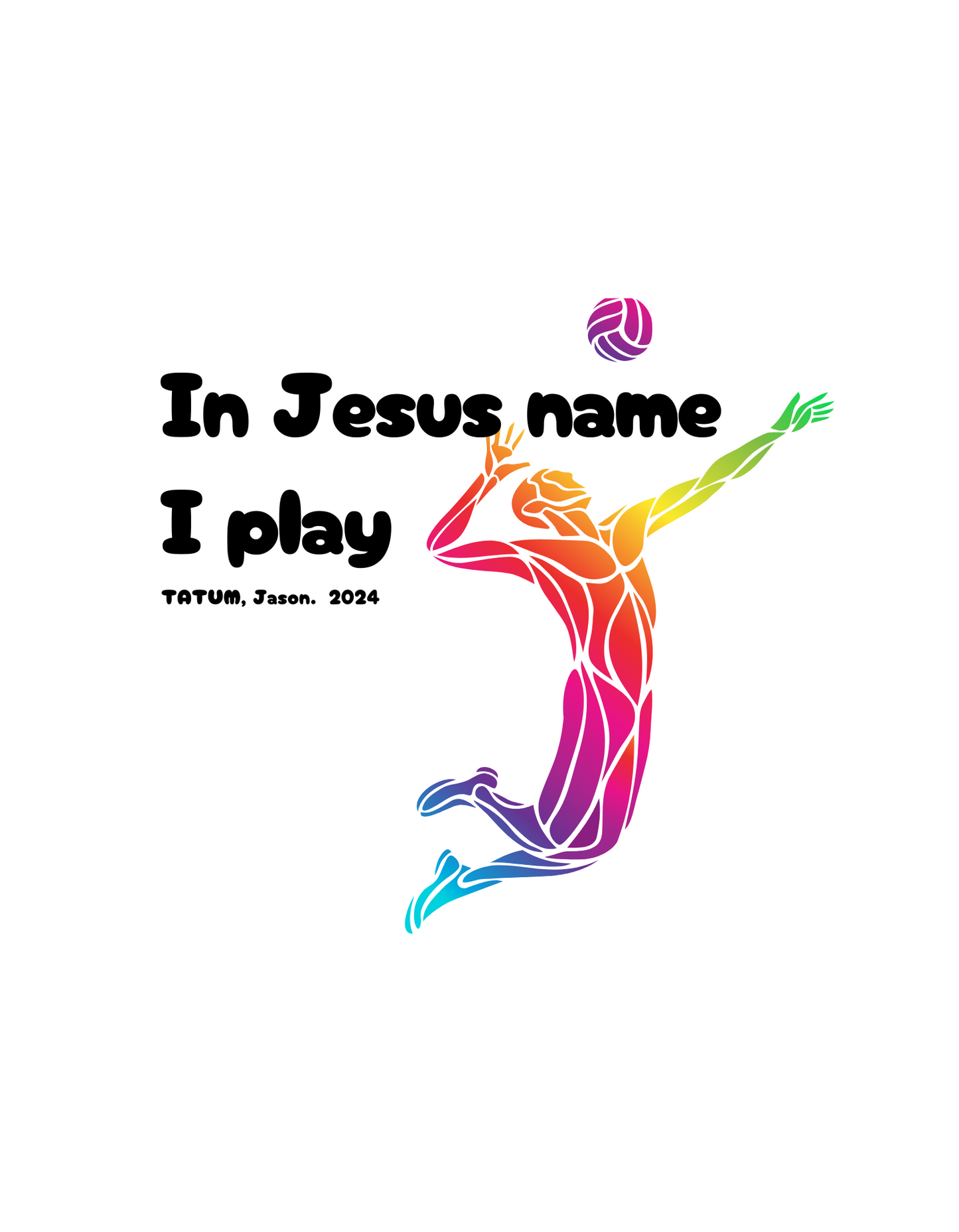 Short sleeve t-shirt "In Jesus name I Play"