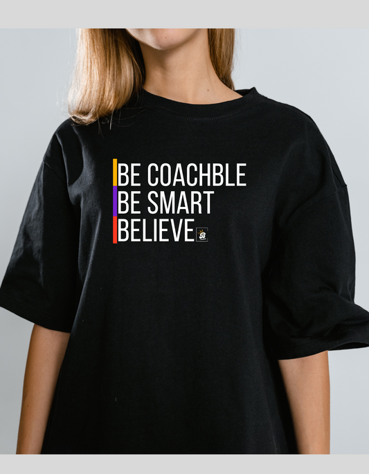 Short sleeve t-shirt "Be coachble"